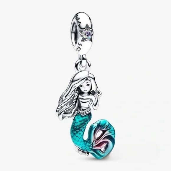 New Pandora Disney The Little Mermaid Ariel Dangle Charm - Picture 1 of 3